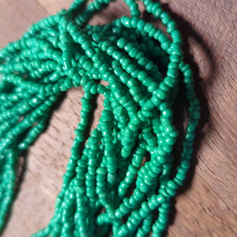 Green Beaded Multi Strand Layer Statement Necklace - image 4